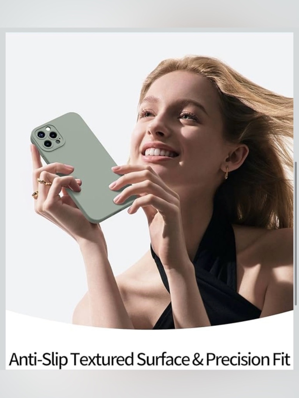 Anti-Slip Silicone Phone Case in Sage Green - iPhone 13 Pro